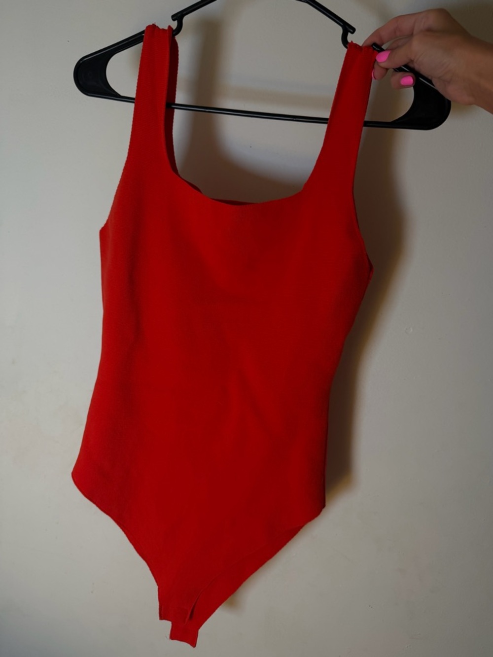 Zara Red square Neck One-Piece Bodysuit